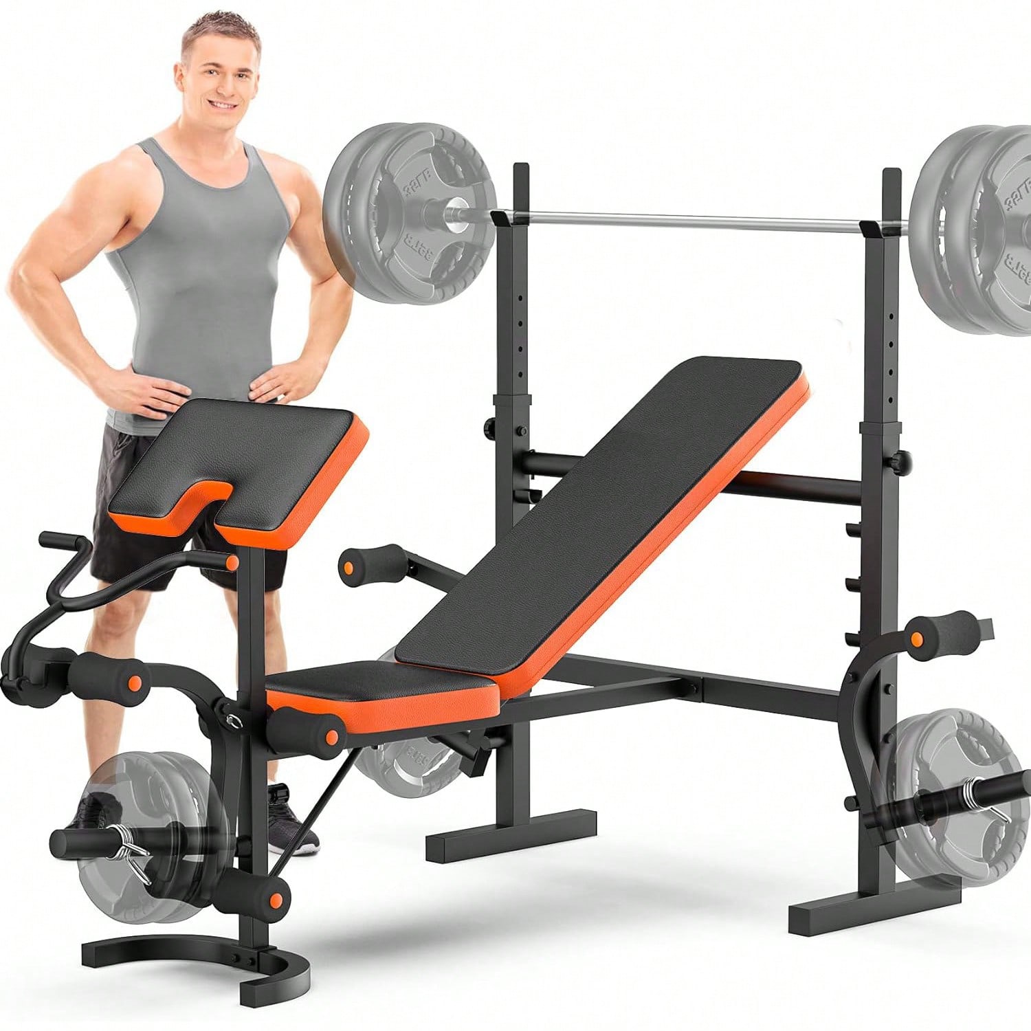 Bench Press Adjustable Incline - Banco de Pesas GIKPAL, Banco de