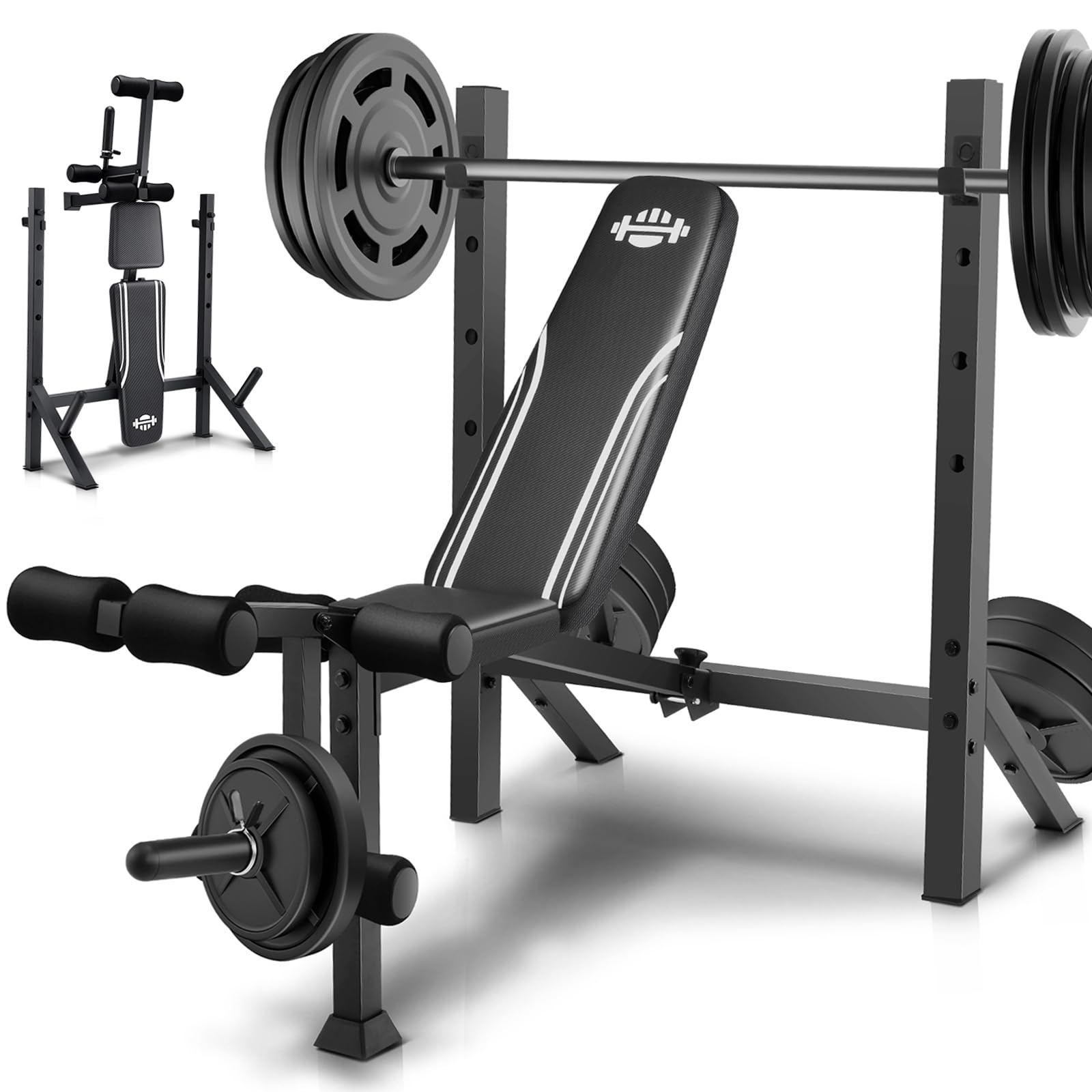 Bench Press Adjustable Incline - Conjunto de Banco de Pesas de