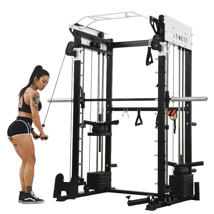 Cable Crossover Machine Home - Jaula de sentadillas comercial, máquina Smith