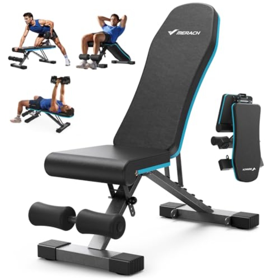 Bench Press Adjustable Incline - Banco de Pesas Plegable para Gimnasio