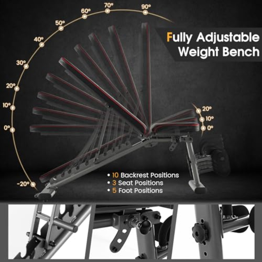 Banco de Pesas Ajustable de 66 - Bench Press Adjustable Incline reseña y precio