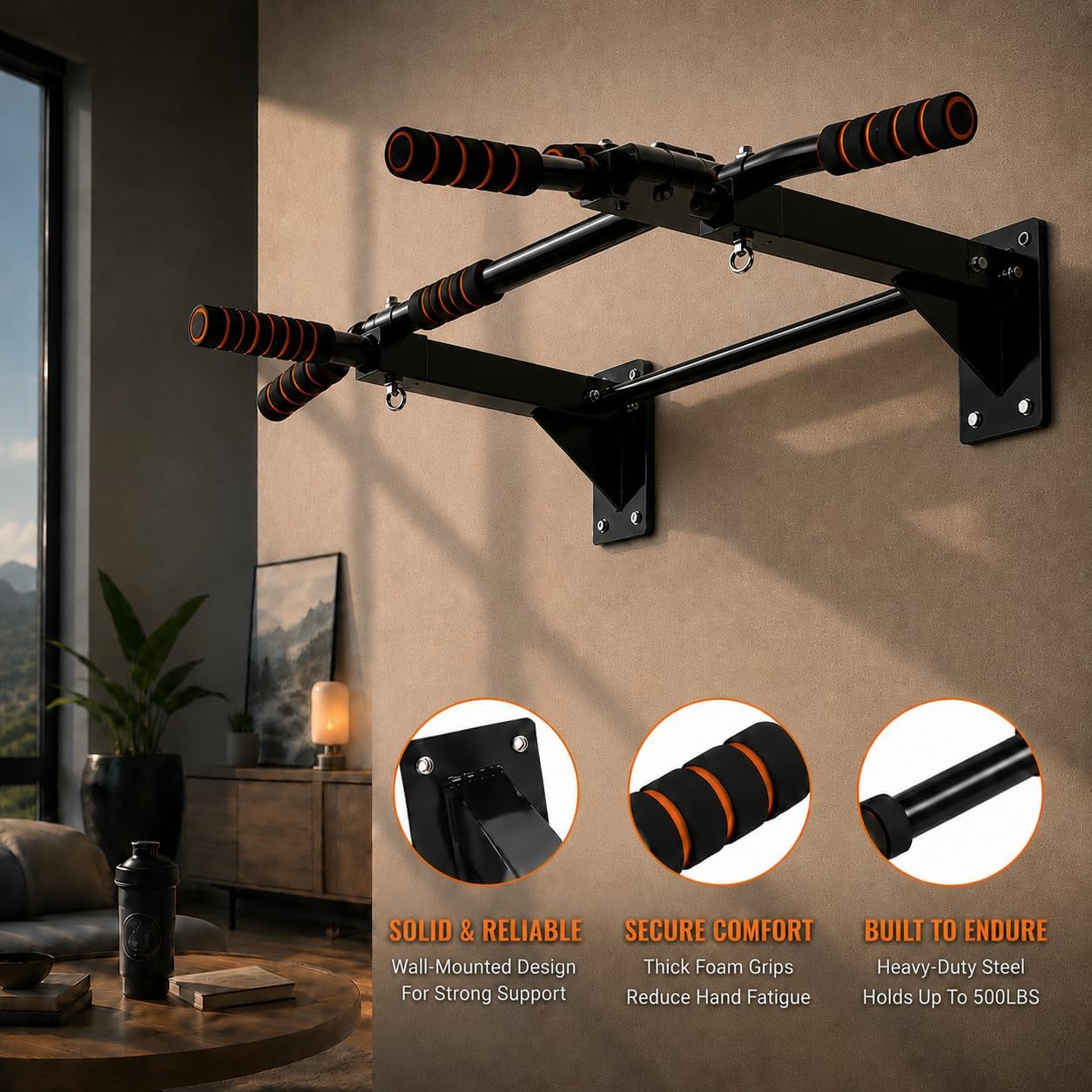 Barra de dominadas para gimnas - Pull Up Bar Wall Mounted reseña y precio
