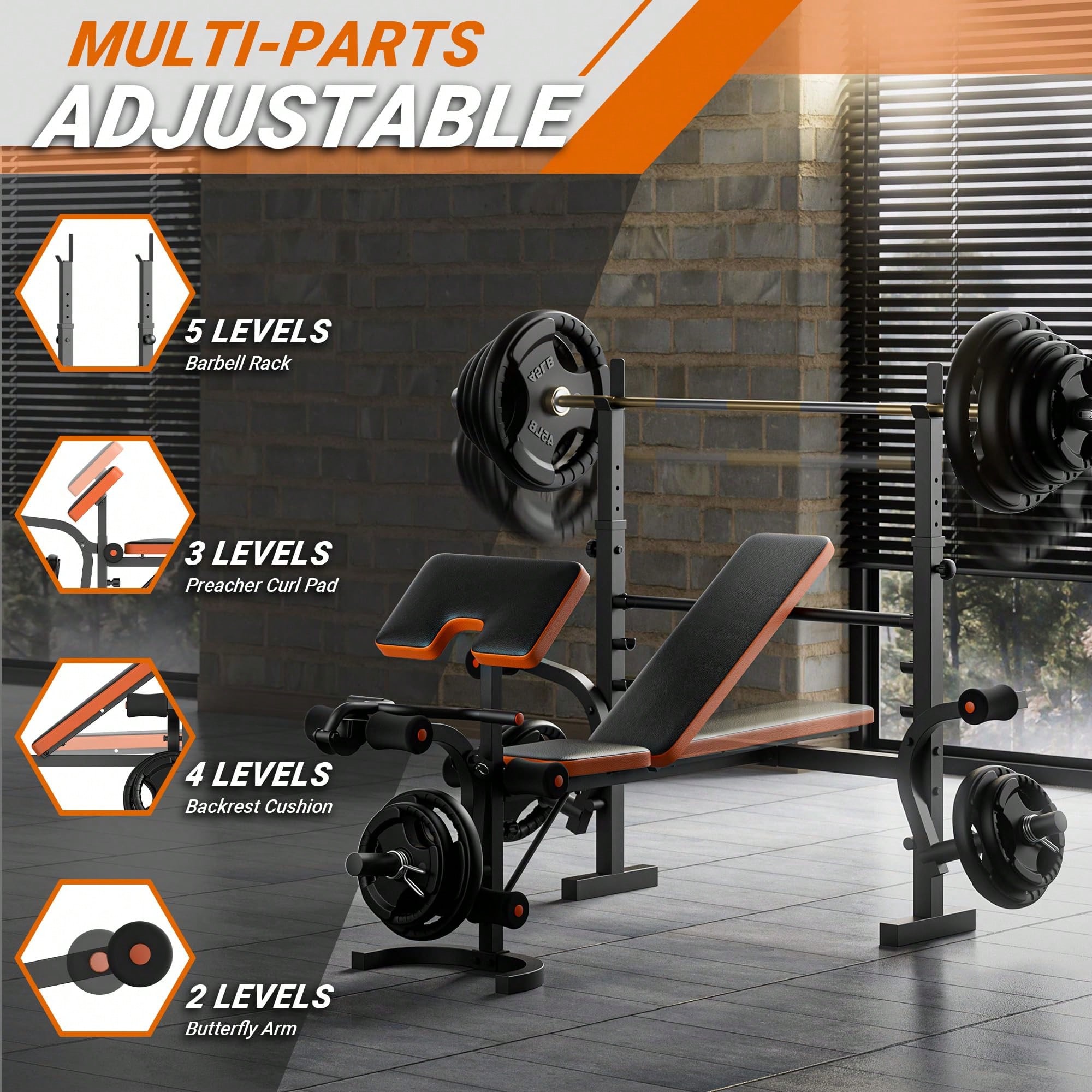 Banco de Pesas GIKPAL, Banco d - Bench Press Adjustable Incline reseña y precio