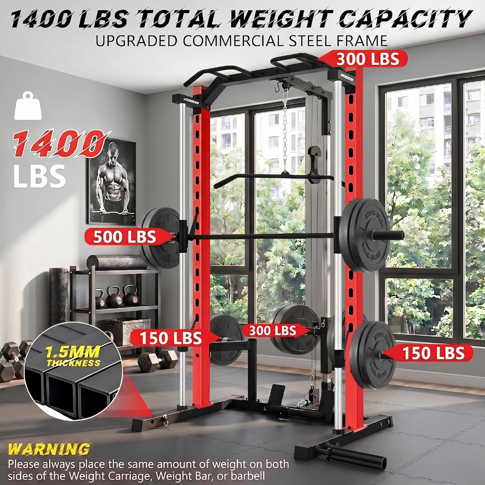 Máquina Smith Todo en Uno con  - Smith Machine Home Gym Power Rack reseña y precio