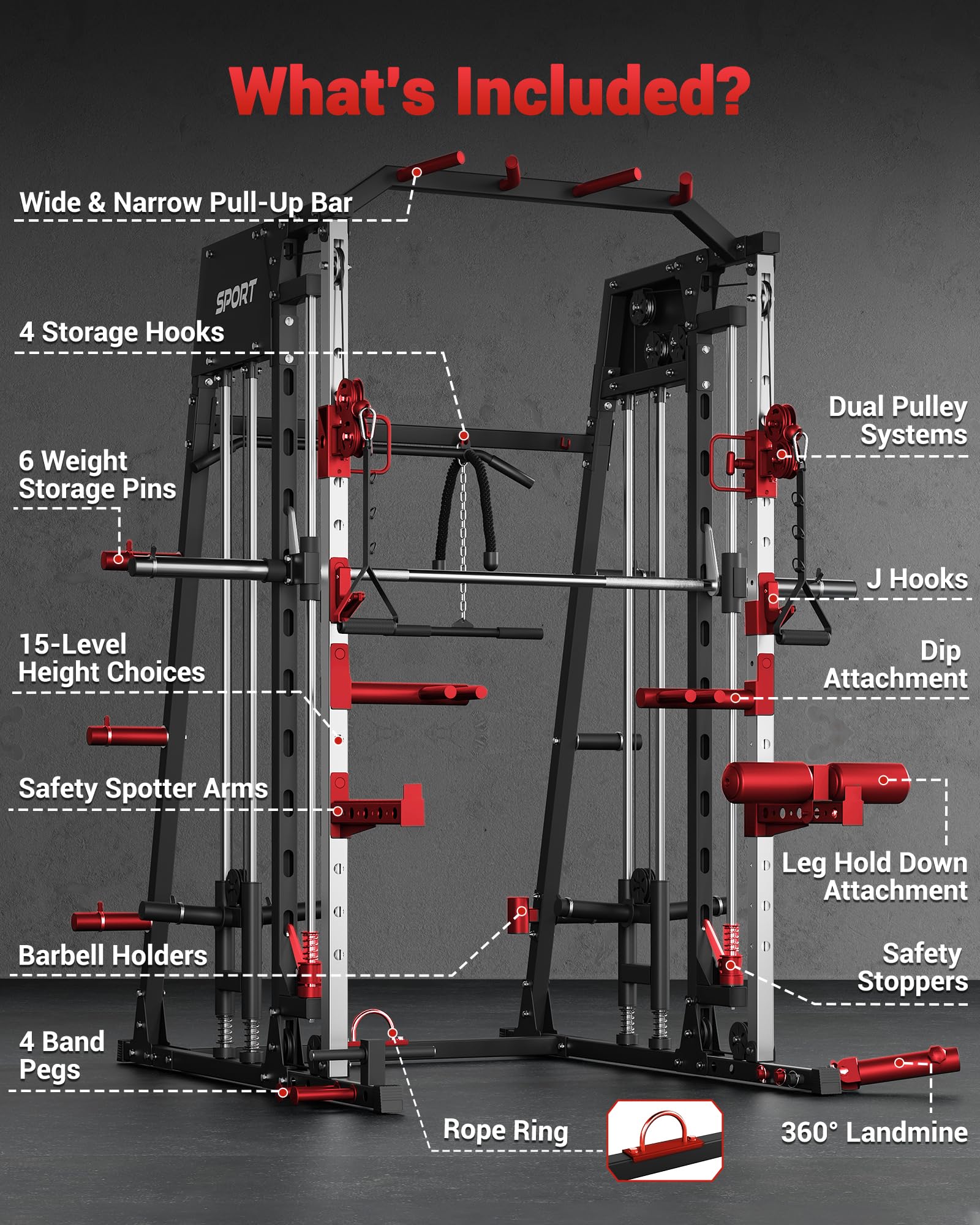 Máquina Smith para Gimnasio en - Smith Machine Home Gym Power Rack reseña y precio