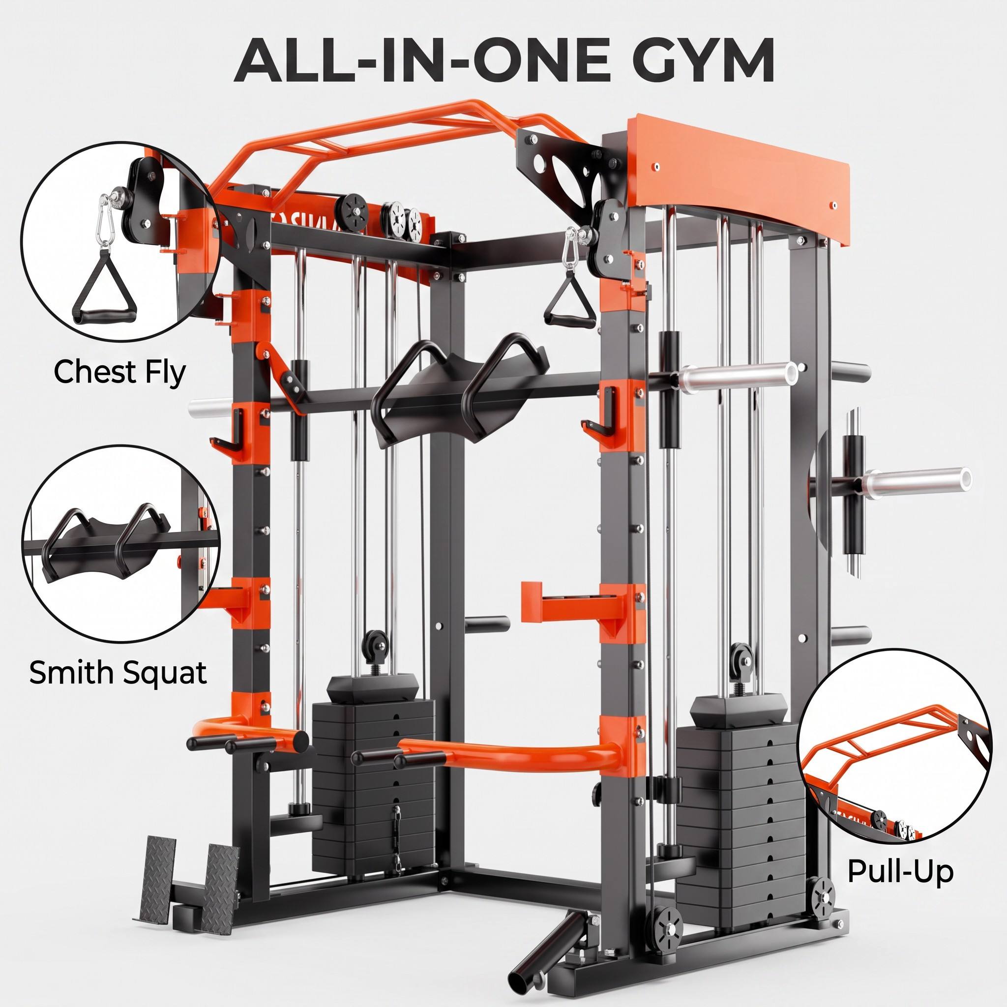 Máquina Smith 6 en 1 con Cable - Cable Crossover Machine Home reseña y precio