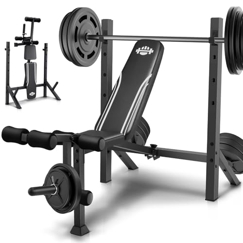 Conjunto de Banco de Pesas de  - Bench Press Adjustable Incline reseña y precio