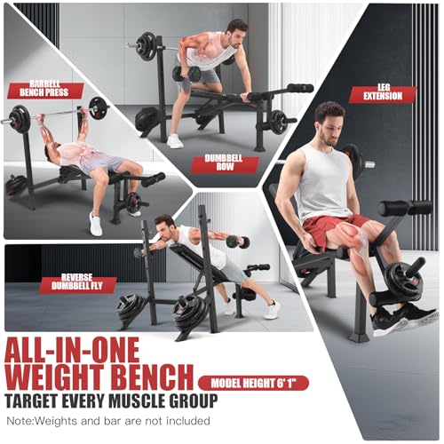 Conjunto de Banco de Pesas de  - Bench Press Adjustable Incline reseña y precio