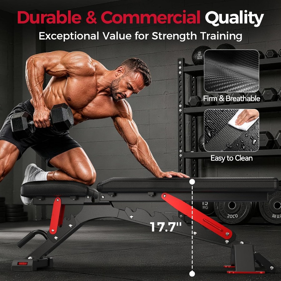 Banco de pesas WB7, banco de p - Bench Press Adjustable Incline reseña y precio